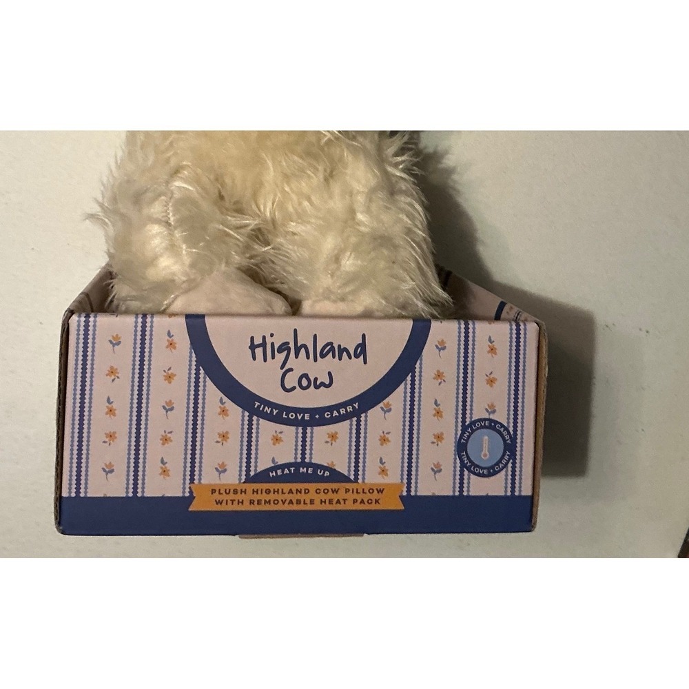 NIB Tiny Love Highland Cow Plush Pillow Heatable Cozy Comfort Warm Pack New - Picture 2 of 3
